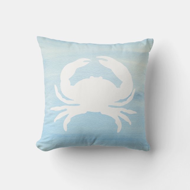 Coussin de plage de crabe bleu et blanc (Recto)
