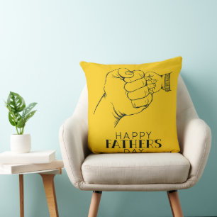Coussin de poignée de poing père enfant croquis de