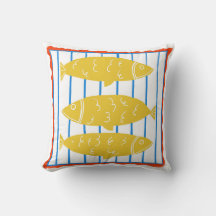 Coussin de poisson jaune - New England Vibe