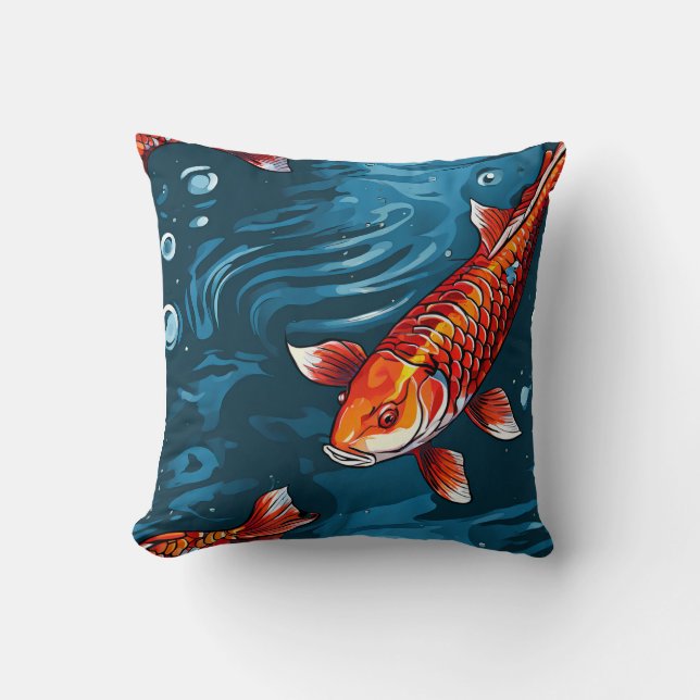 Coussin de poisson Koi calme - Elégant inspiré de  (Recto)