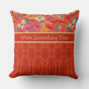 Coussin de Poppies roses, orange, jaunes ou coussi