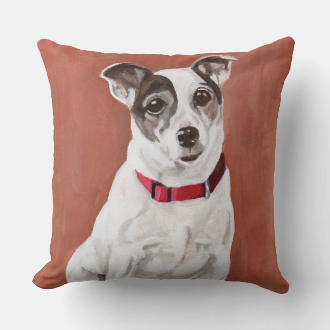 Coussin de portrait de Jack Russell Terrier (Recto)