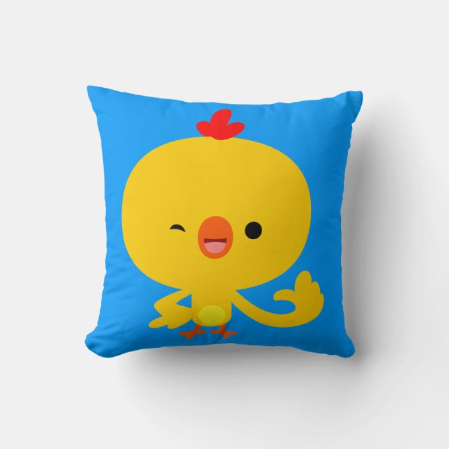 Coussin de poulet de dessin animé mignon et cool (Recto)