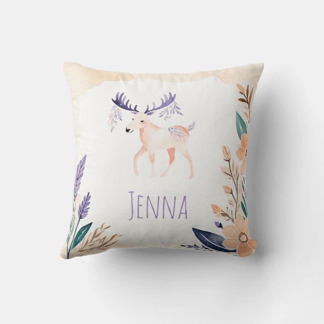 Coussin de pouponnière d'orignal sur mesure Design (Verso)