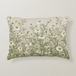 Coussin de Prairie aux Marguerites Blanches