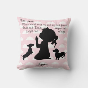 Coussin de prière rose Dachshund