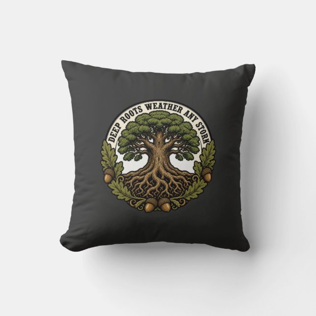 Coussin De profondes racines résistent à toutes les tempêt (Recto)