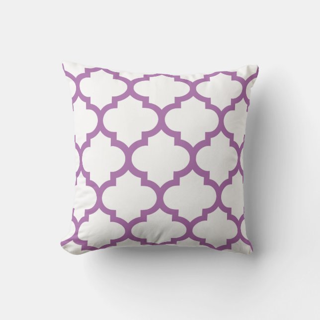 Coussin de Quatrefoil - pourpre rayonnant (Recto)