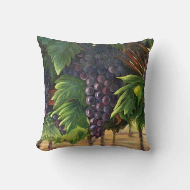 Coussin de raisins avec oeuvre originale (Recto)