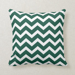 Coussin de rayure de Chevron de vert vert