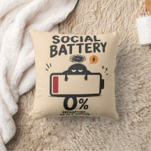 Coussin de recharge de batterie sociale drôle 0 po