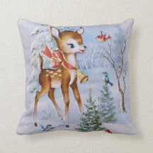 coussin de rennes vintages de Noël
