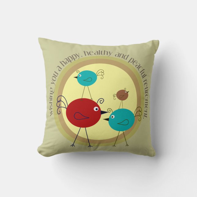 Coussin de retraite Retro Birds Design (Recto)