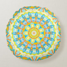 Coussin de ronde Mandala été