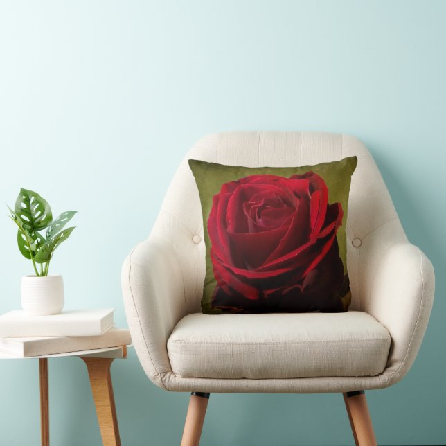 Coussin de rose rouge texturé (Chaise)