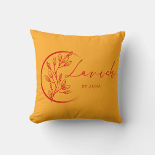 Coussin de salon moderne jaune moutarde doré