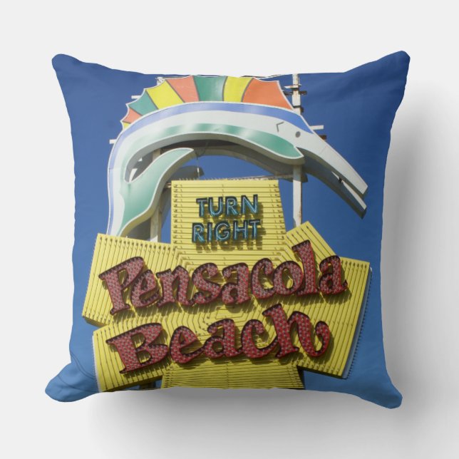 Coussin de signe de plage de Pensacola (Recto)