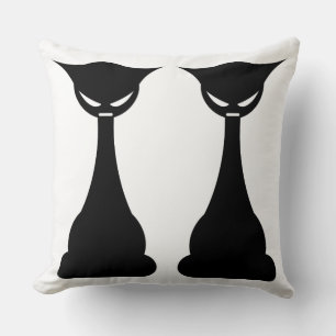 Coussin de silhouette de chat noir gothique