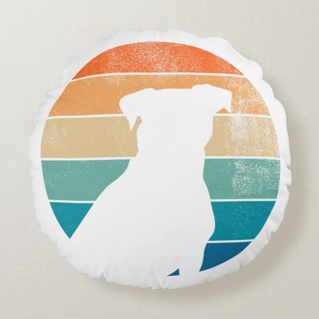 Coussin de silhouette de chien rétro - Vintage amo (Devant)