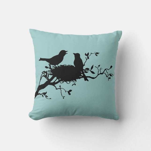 Coussin de silhouette d'oiseaux d'emboîtement (Recto)