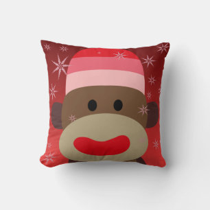 Coussin de singe rose