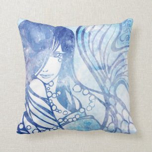 Coussin de "sirène de perle" de zen de SajuArt