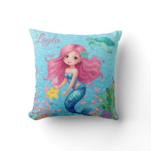 Coussin de sirène personnalisée pour enfant