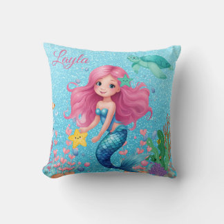 Coussin de sirène personnalisée pour enfant