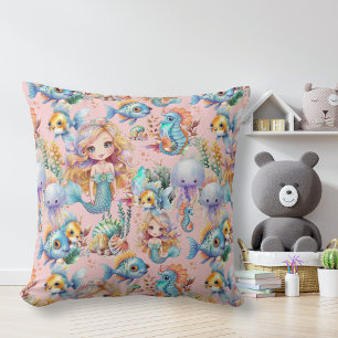Coussin de sirène rose