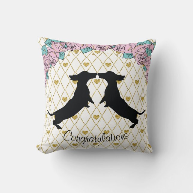 Coussin de souvenir teckel Cadeau de mariage recto (Recto)