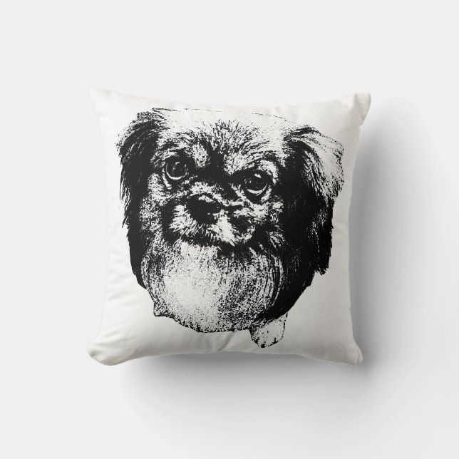 Coussin de Spaniel Tibétain – Élégante Art Canin à (Recto)