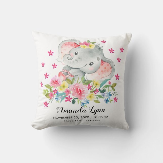 Coussin de statistiques de naissance de bébé de la (Recto)