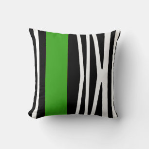 Coussin de style abstrait moderne, noir & vert