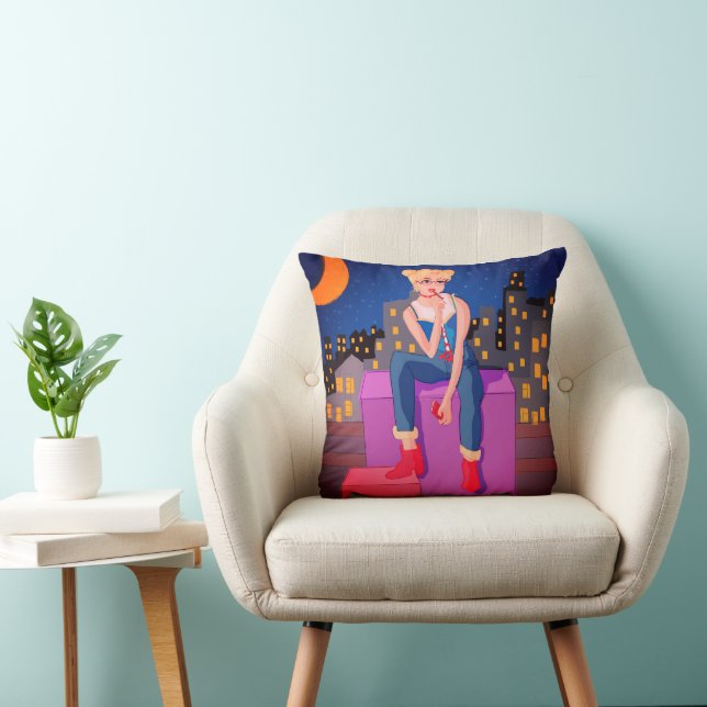 Coussin de style animé mignon avec dessin manuel (Chaise)