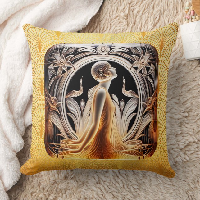 Coussin De Style Lalique Art Déco. (Couverture)