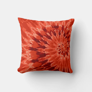 Coussin de teinture de tourbillon orange brûlé