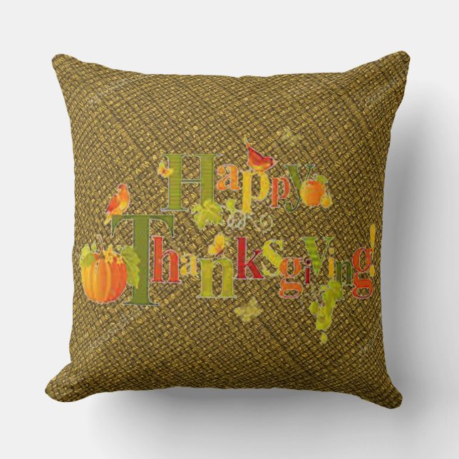 Coussin de Thanksgiving Joyeux (Recto)