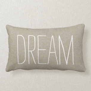 Coussin de toile beige de lancer de typographie