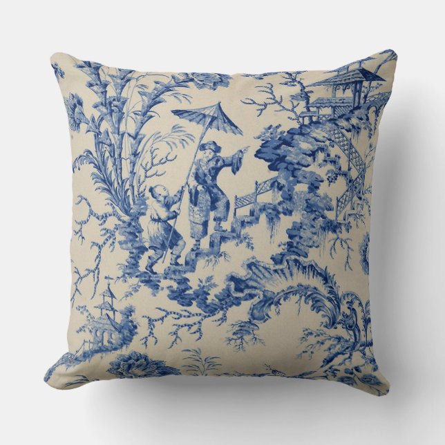 Coussin de Toile de concepteur d'indigo (Recto)
