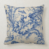Coussin de Toile de concepteur d'indigo