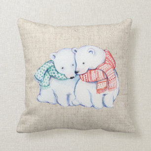 coussin de toile de coussin de regard d'ours