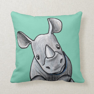Coussin de ton du rhinocéros deux de KiniArt