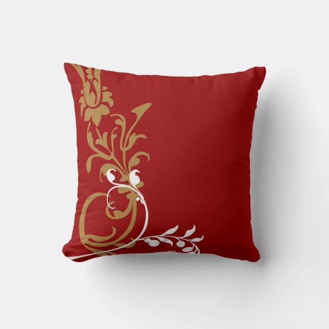 Coussin de tourbillon rouge blanc (Recto)