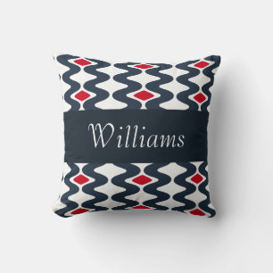 Coussin de tourbillon rouge et bleu