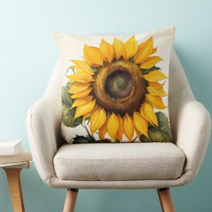 Coussin de tournesol - Gros coussin naturel inspir