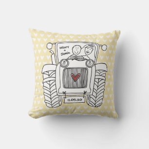 Coussin de tracteur de Mariage campagnard personna