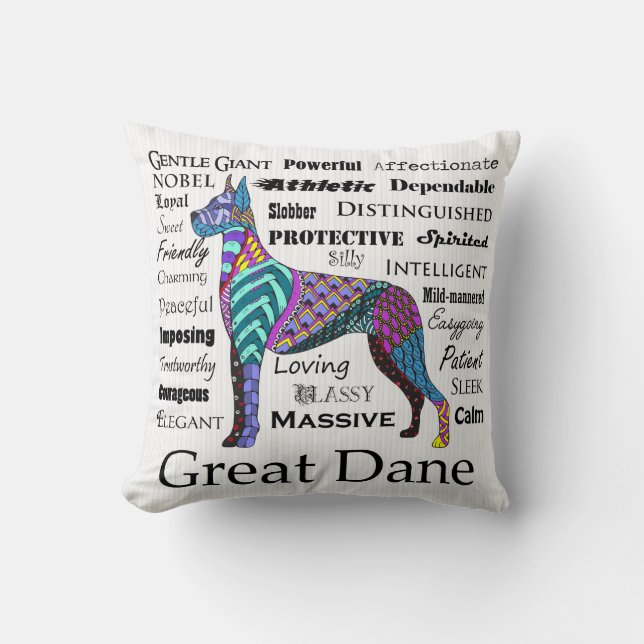 Coussin de traits de great dane (Recto)