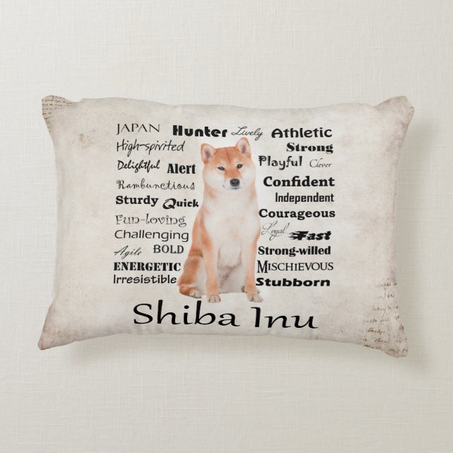 Coussin de traits de Shiba Inu (Dos)