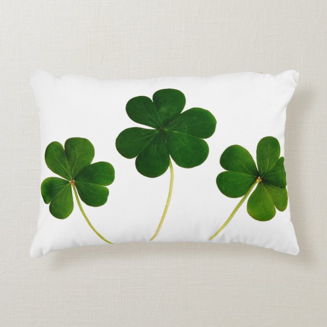 Coussin de trèfle irlandais personnalisé (Devant)