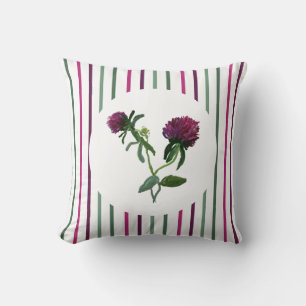 Coussin de trèfle violet peint